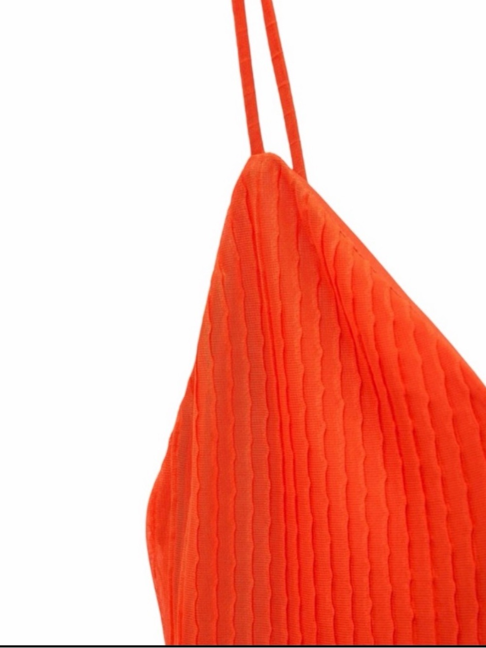 ZARA Orange Pleated Ribbed Chiffon Midi Dress Size S NWT - Picture 4 of 8